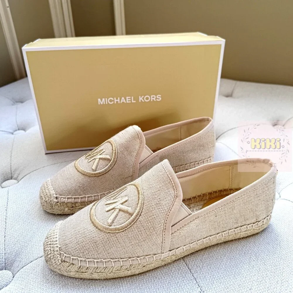 Michael Kors Hastings Metallic Canvas Espadrille size 6.5 49S5HTFP3D